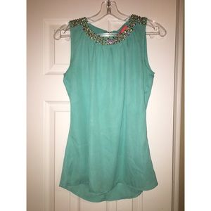 Tiffany Blue Rhinestone Tank